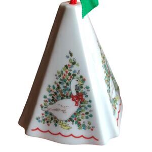 Vintage 80's Ceramic Goose Christmas Ornament Potpourri  Holder Holiday